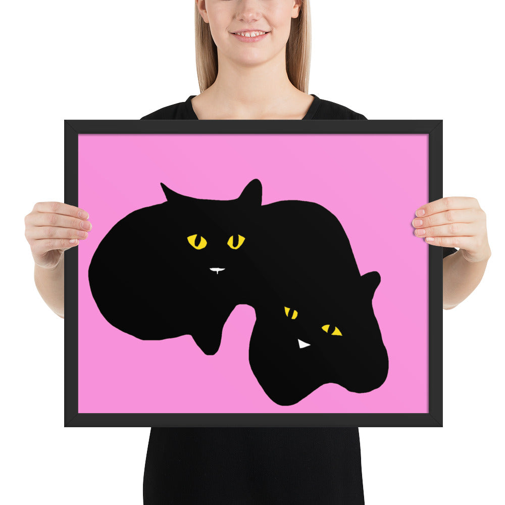 Twins - Black Cats Digital Painting Print