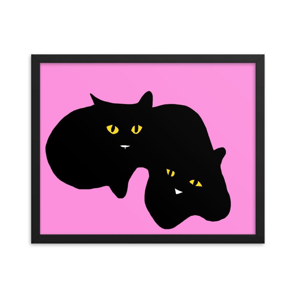 Twins - Black Cats Digital Painting Print