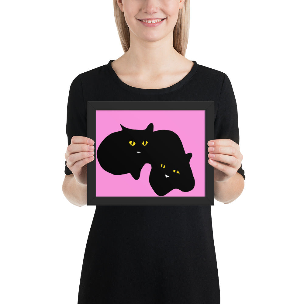 Twins - Black Cats Digital Painting Print