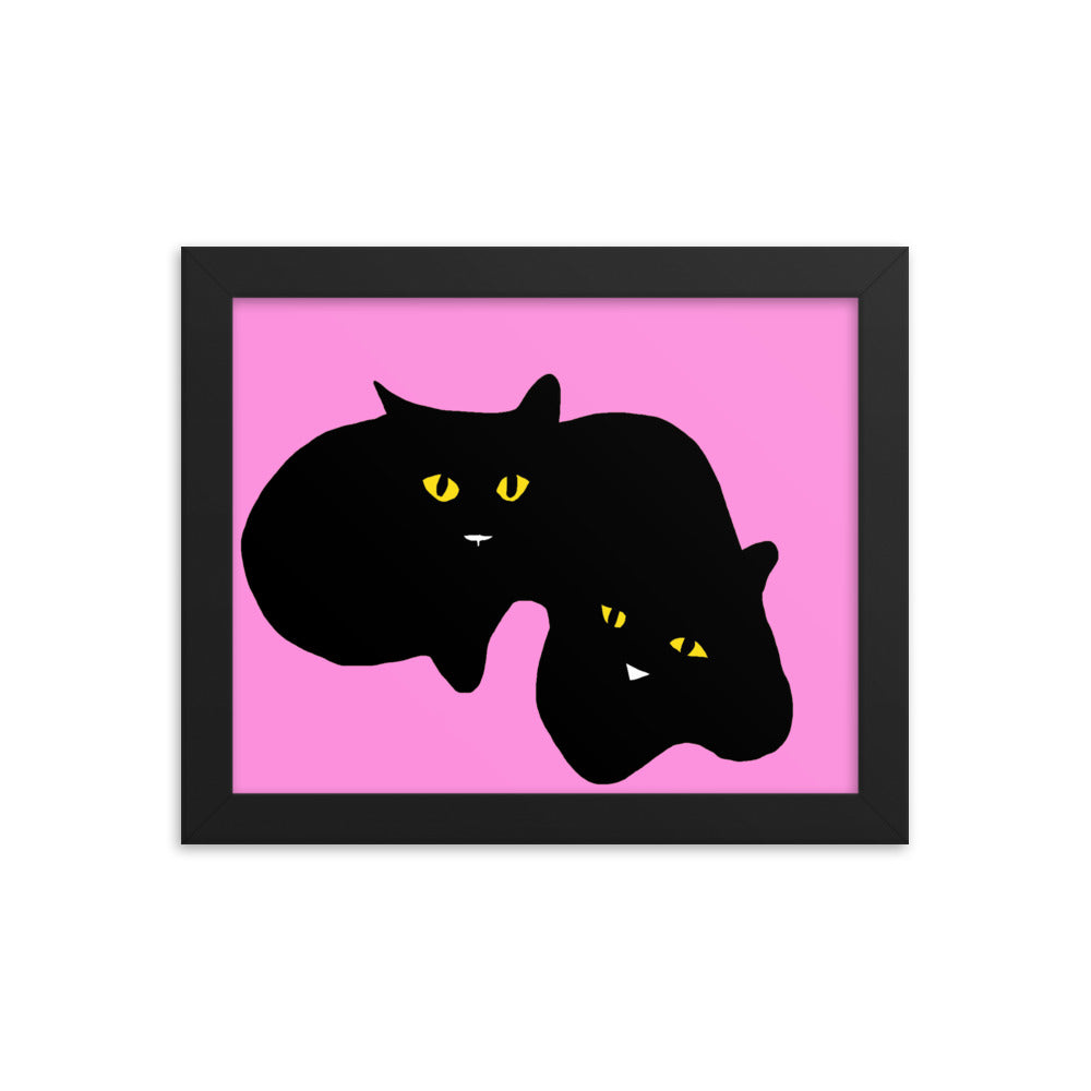 Twins - Black Cats Digital Painting Print