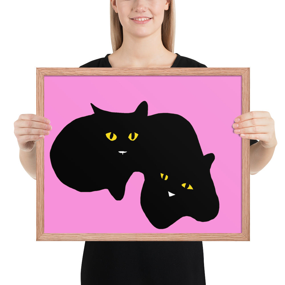 Twins - Black Cats Digital Painting Print