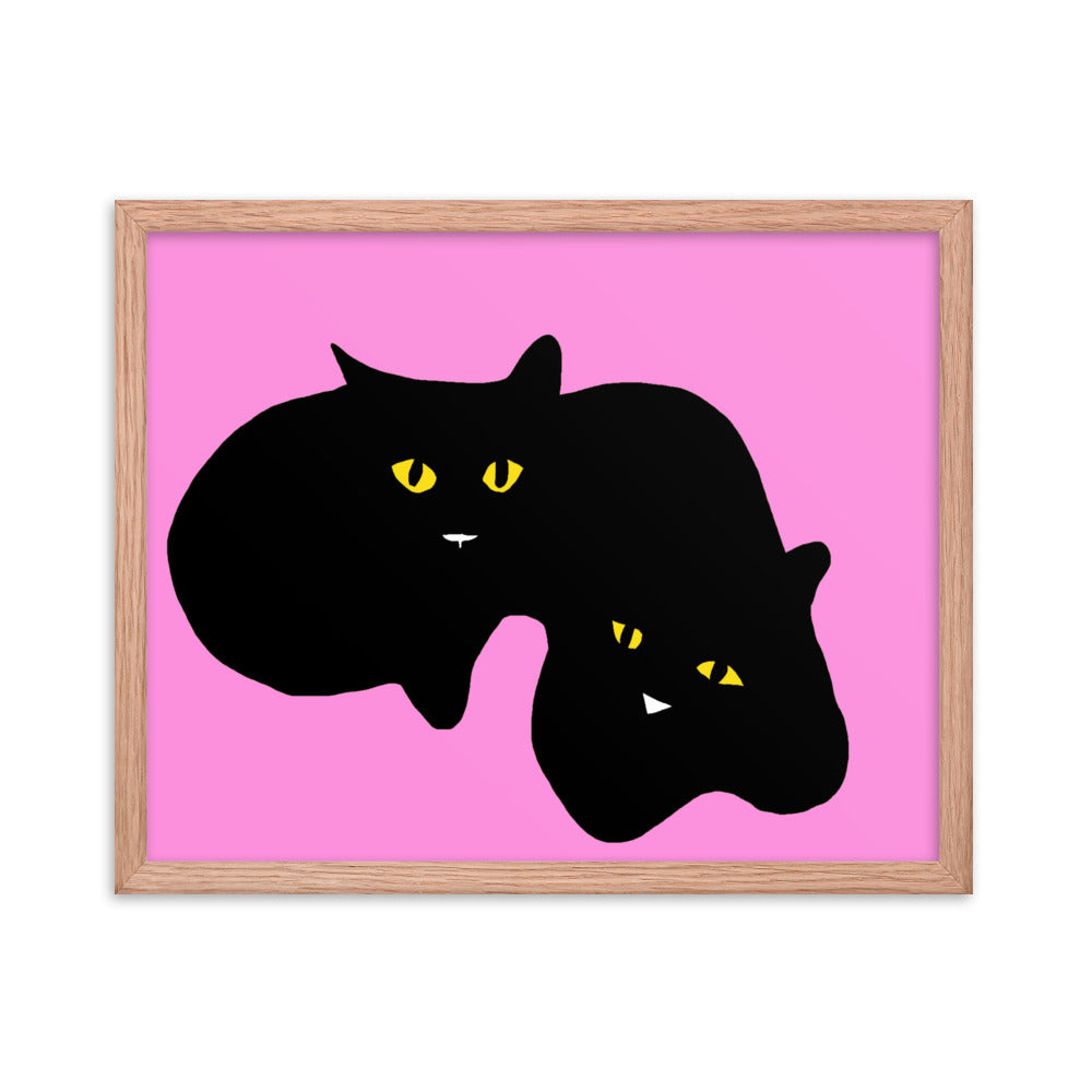 Twins - Black Cats Digital Painting Print