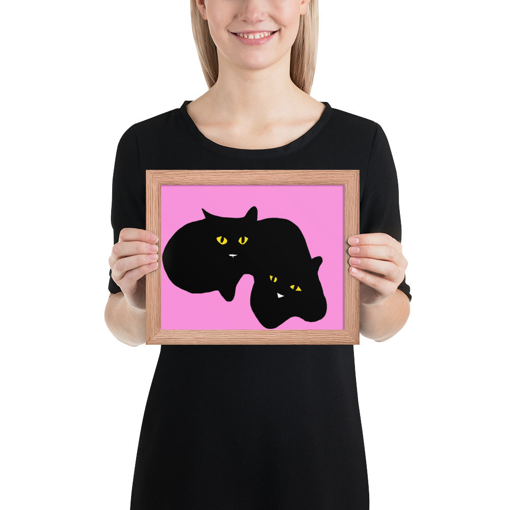 Twins - Black Cats Digital Painting Print