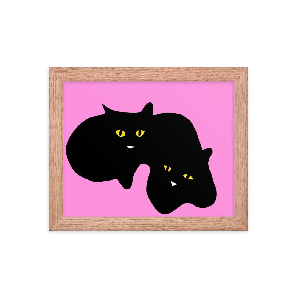 Twins - Black Cats Digital Painting Print