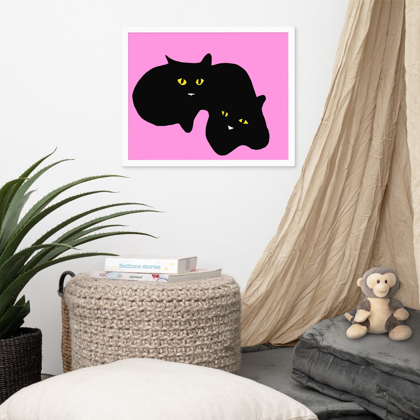 Twins - Black Cats Digital Painting Print