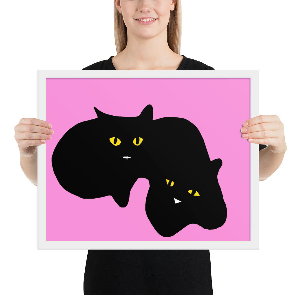 Twins - Black Cats Digital Painting Print