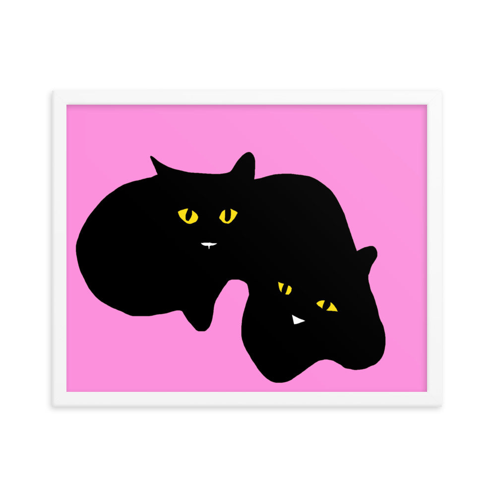 Twins - Black Cats Digital Painting Print