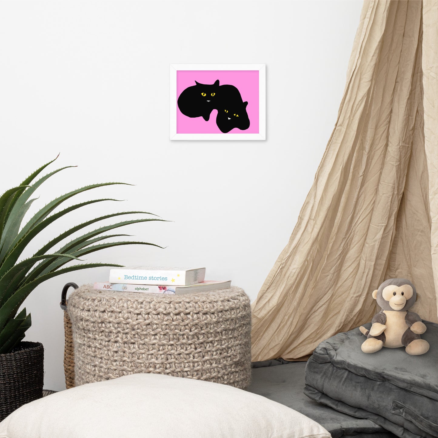 Twins - Black Cats Digital Painting Print