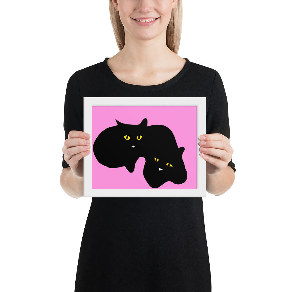 Twins - Black Cats Digital Painting Print