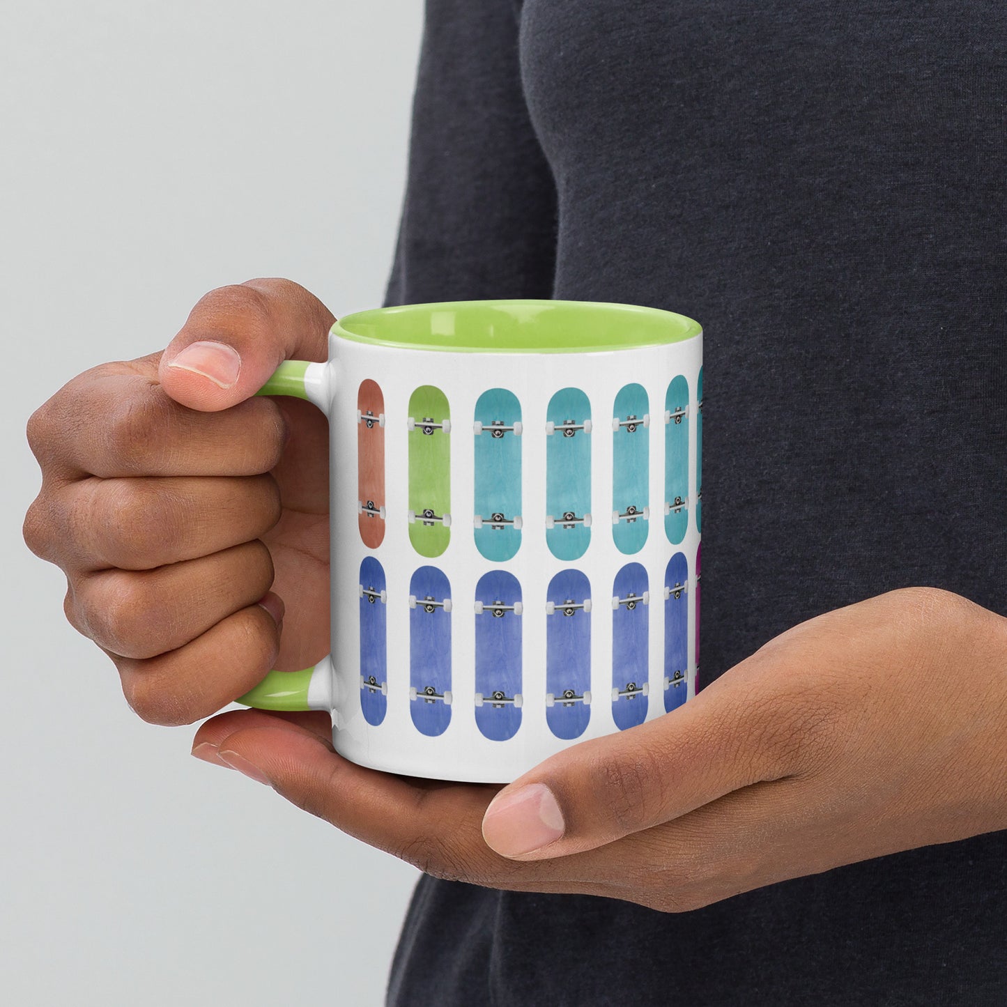 Skateboard Mug with Color Inside