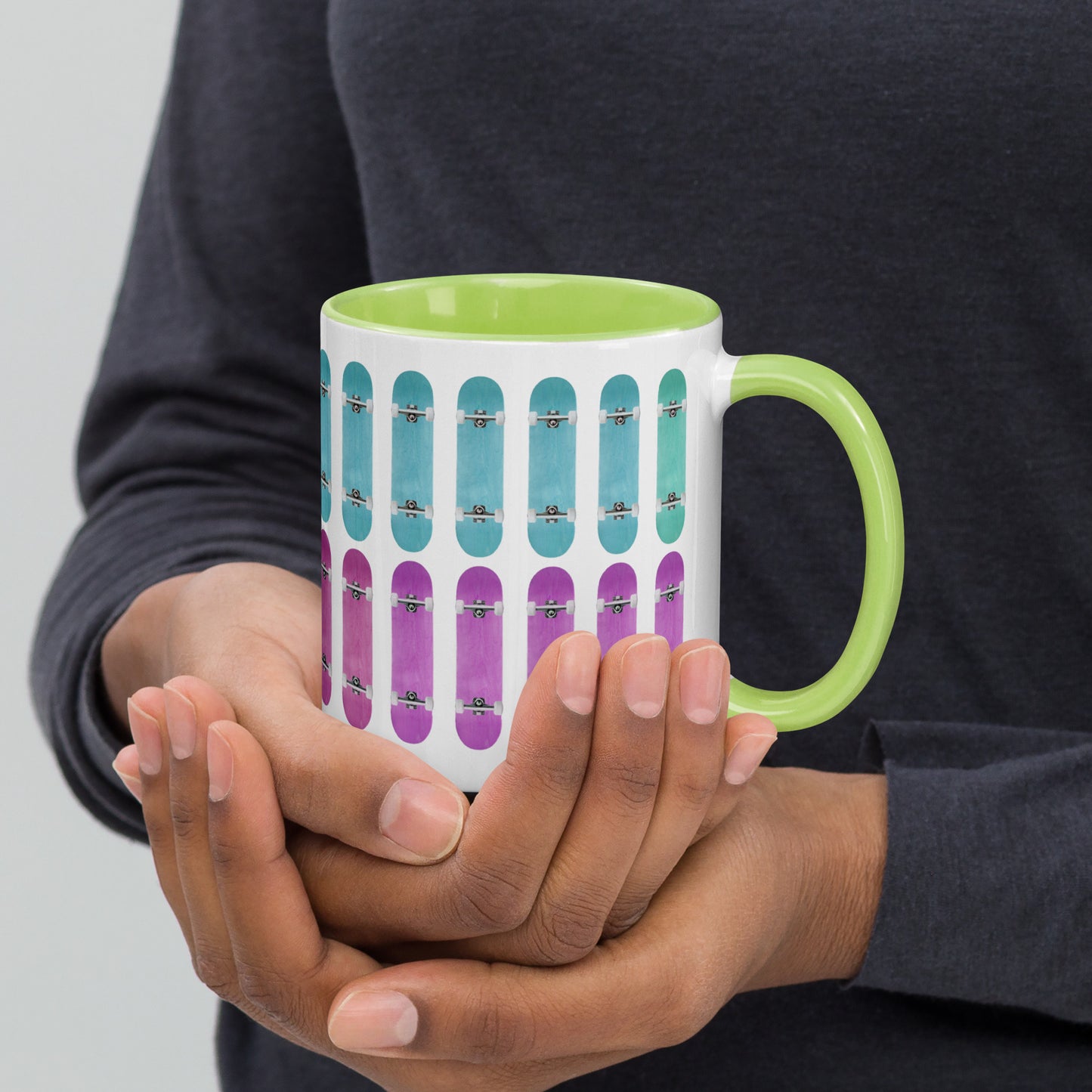 Skateboard Mug with Color Inside