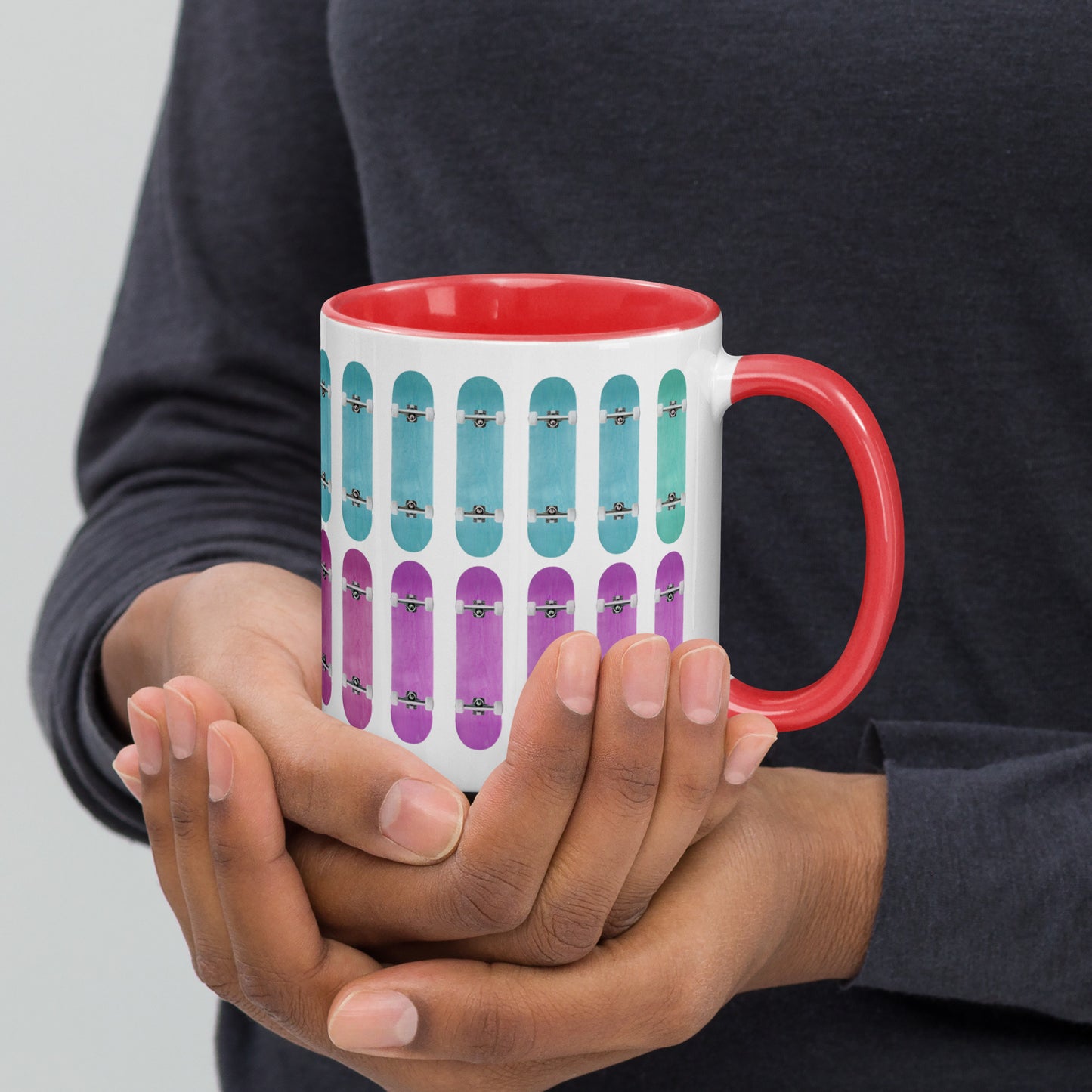 Skateboard Mug with Color Inside