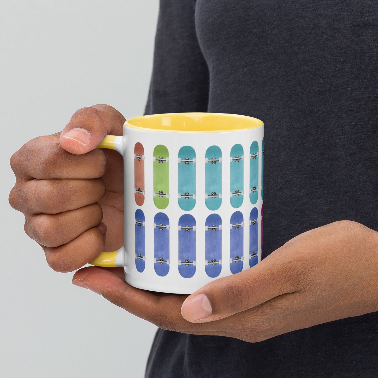 Skateboard Mug with Color Inside