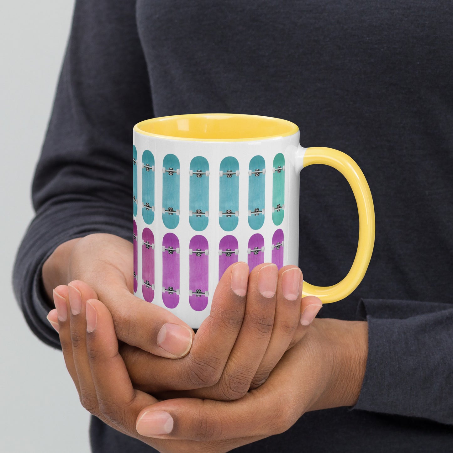 Skateboard Mug with Color Inside